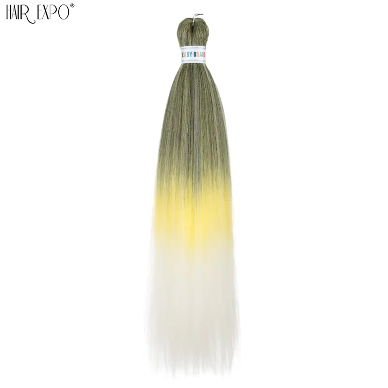 26Inch Easy Braids Hair Synthetic Colourful Pre Stretched Braiding Hair Extensions Jumbo Braids Ombre Yaki Long Straight Hair - Image 74