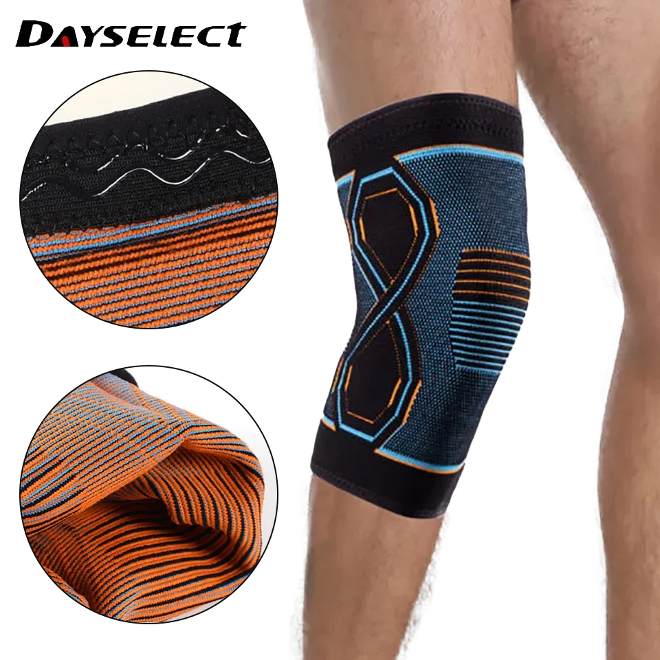 1PCS Knitted Knee Pads Compression Sleeves Joint Pain Arthritis Relief Running Fitness Elastic Wrap Brace Knee Pads Men Women