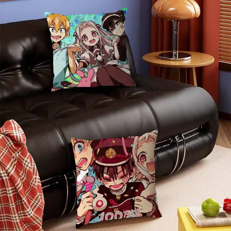

Toilet-Bound Hanako-kun Anime Cartoon Office Cushion Pillowcase Car Cushion Cover45X45CM Lumbar Pillowcase Sofa Pillowcover