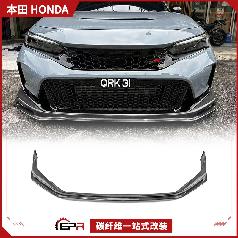 SAAR Suitable for Honda Civic Type R FL5 SPOON Style Carbon Fiber Front Lip Front Spoiler Front Lower Lip Modification Parts