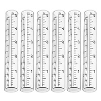 6 Pieces Plastic and Glass Rain Measure Tube Set for Outdoor Lawn Large Capacity Gauge Replacement Suitable Yard Decoration