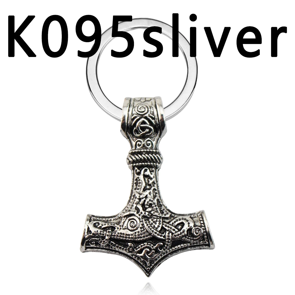 Vintage Retro Norse Viking Necklaces Key Buckle Rock Punk Thor Mjolnir Hammer Pendant Scandinavian Rune Nordic Amulet Jewelry