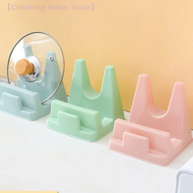 【M】2Pcs Plastic Pot Lid Holder Bracket Shelf Kitchen Pot Lid Holder No Drilling Required Countertop Organizer For Pan Covers