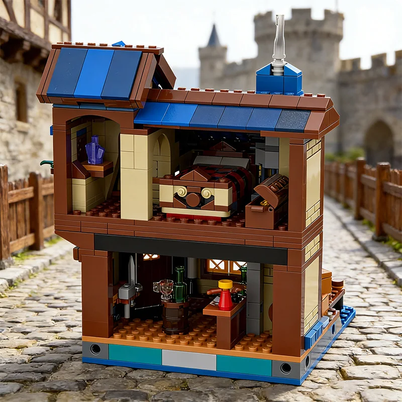 618 PCS City Street Upgraded Pub For21348 Dragon Tale MOC Customize Modular Building Block Model Popular DIY Assembly Toy Gift