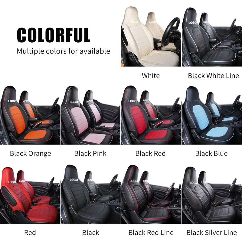 Car Seat Cover For Smart 453 Forfour 2015 2016 2017 2018 2019 Year Interior Leather Cushion Protection Pad Accessories