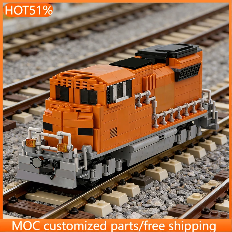 

875 PCS Car Iron Ore 70 Locomotive MOC Customize Modular Building Block Kids Brick Model Technology DIY Boys Toy Christmas Gift