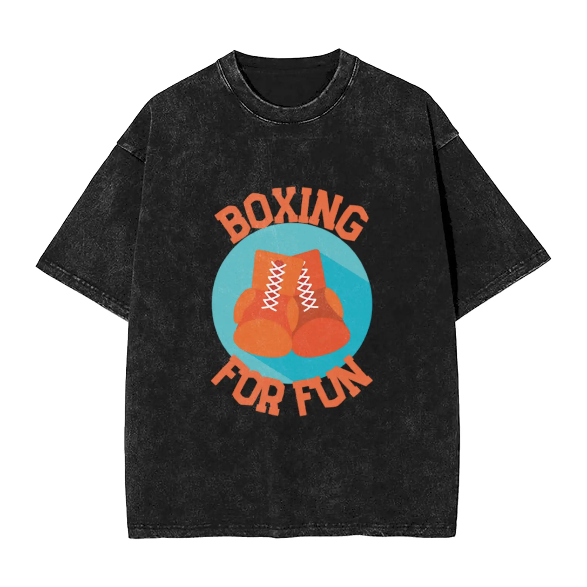 Boxing for Fun Unique Comfort A Vintage Oversized Cotton T-Shirts