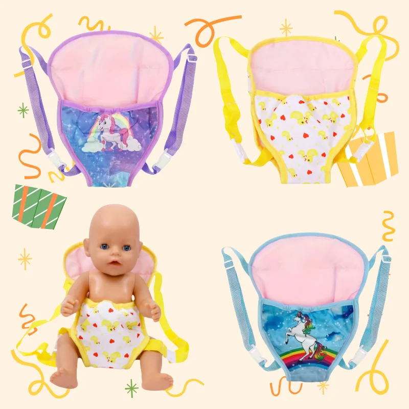 New Doll Backpack for 43cm Dolls Mini Carry Bag Baby Accessory Suit for 17 18 Inch Dolls Girl's Birthday Present  Doll Bag