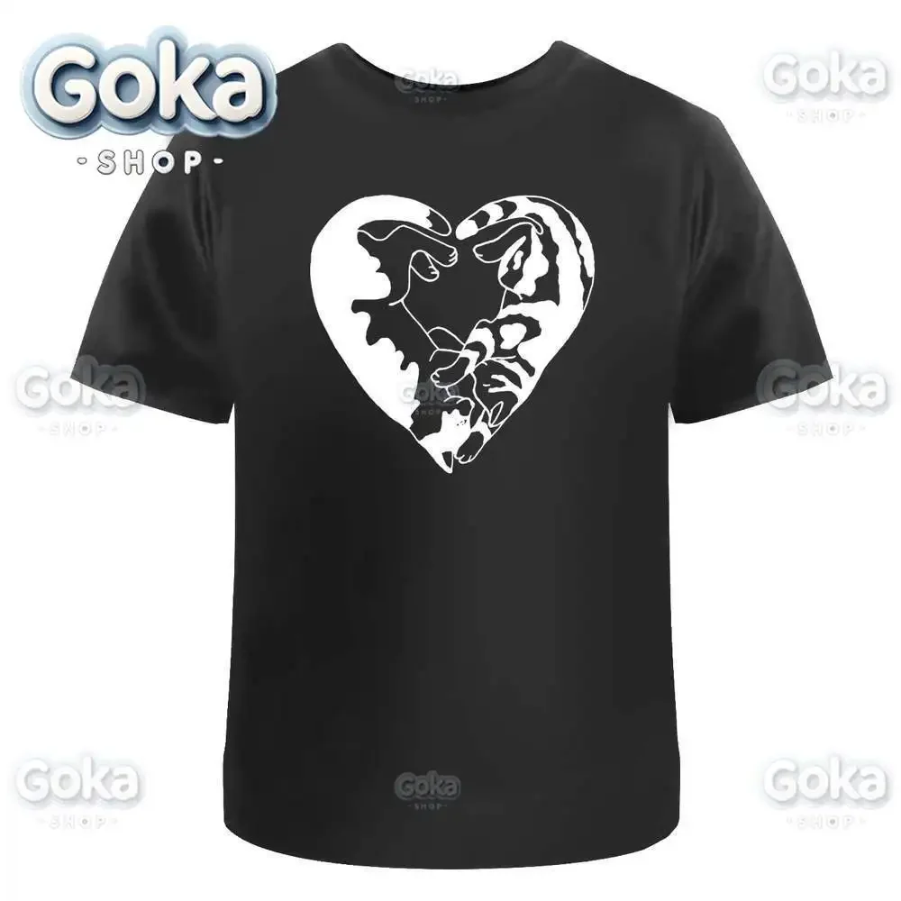 Heart Graphic T Shirts Mens Clothing New in Tops & Tees Cotton Women Printed T-shirt Y2K Clothes Cute Funny Tshirt