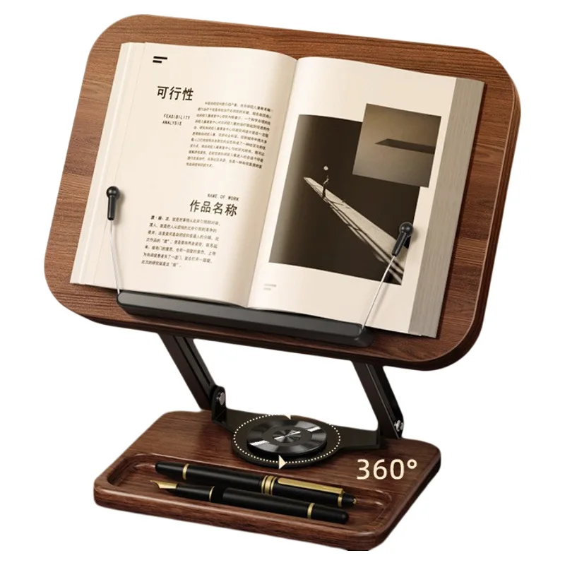 Wooden Rotating Reading Bracket Children's Learning To Read Multifunctional Solid Wood Reading Shelf Book Holder Book