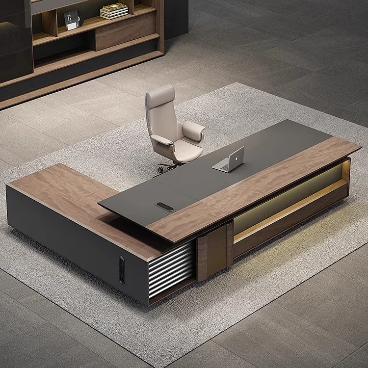 

xx-Modern Office Furniture Office Desk Designs Ceo Executive Desk Manager L Shaped Mdf Office Table With Side Table Bookcase^