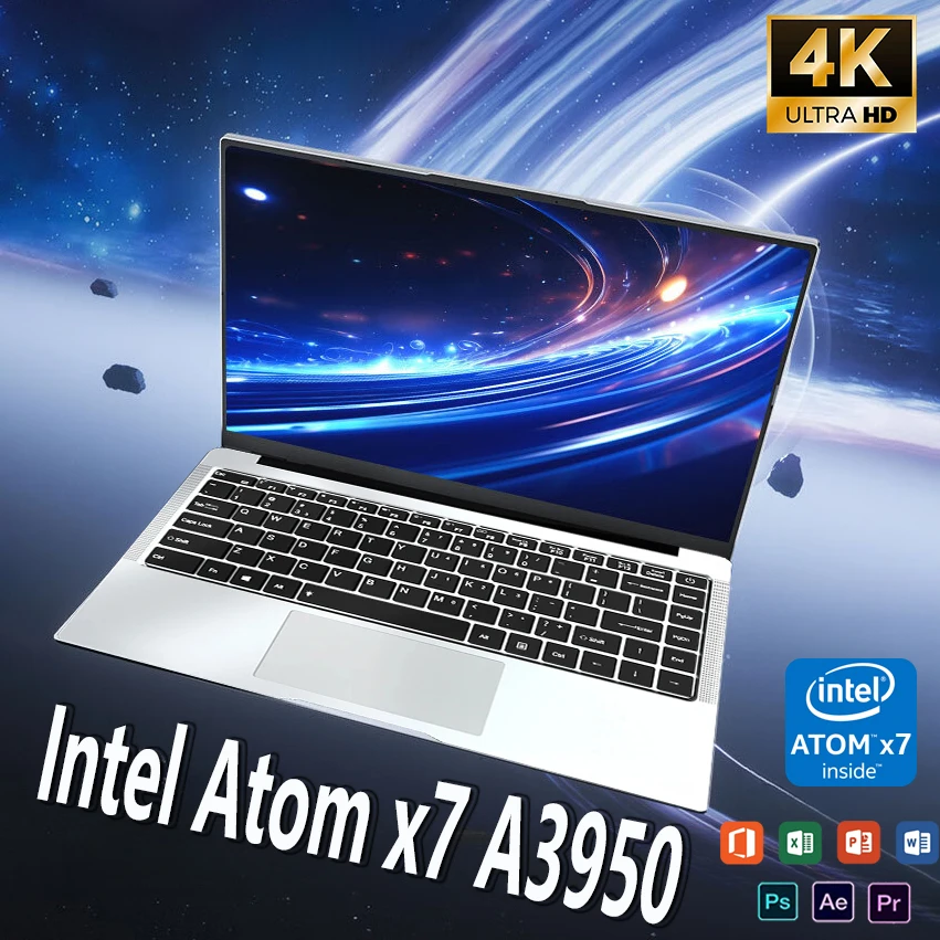 

14,1-дюймовый ноутбук Intel Atom x7 A395012 ГБ ОЗУ, 1 ТБ, 2 ТБ SSD, Windows 11, ноутбук для офиса, обучения, отдыха, развлечений, портативные ноутбуки