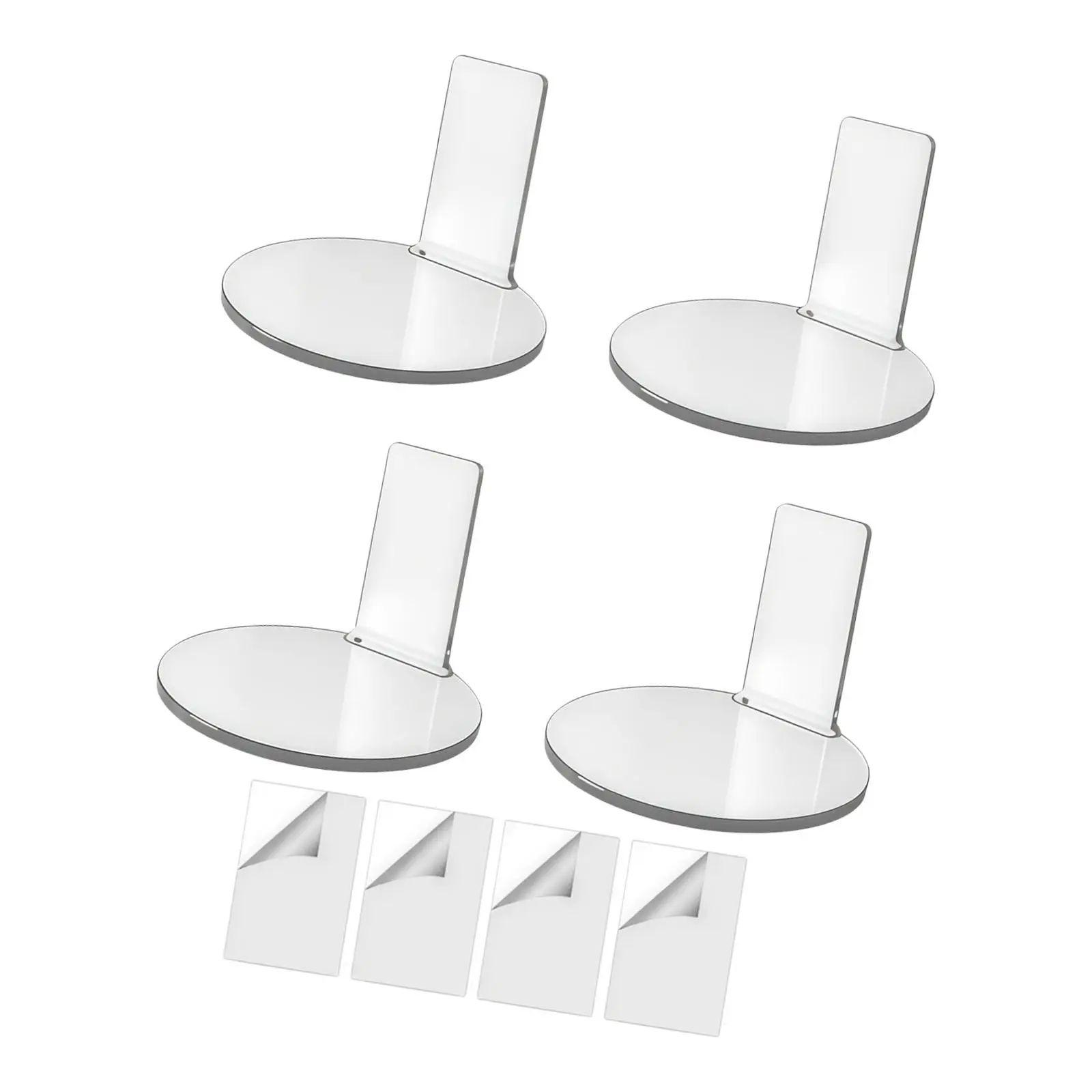 4x Étagères murales flottantes en acrylique pour figurines, supports modernes pour petites plantes, présentoirs pour voitures, jouets, anniversaires, bureau