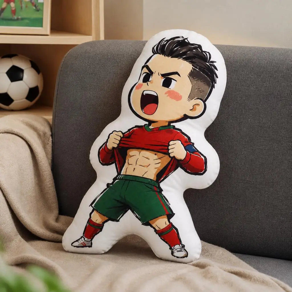 Cristiano Ronaldo CR Portugal Soccer Football Fan Plush Pillow Cushion Irregular Stuffed Throw Pillow Home Decor Gift Sofa Bed