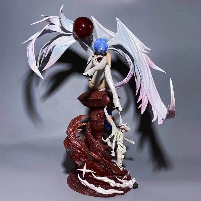 46cm NEON GENESIS EVANGELION Angel Ayanami Rei Action Figures Double Headed Eagle EVA Statue Toy  Model Ornament Gift Collection