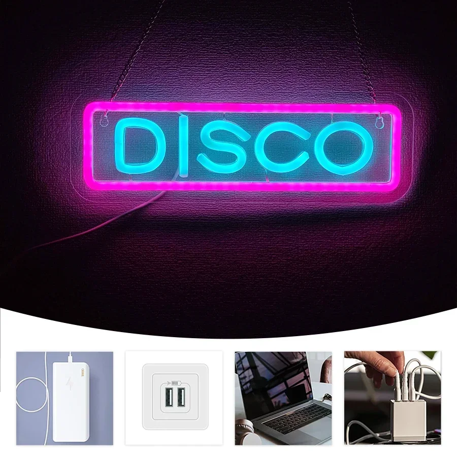 Led Neon Light Sign for Disco Party Music Bar Club Bedroom Disco Decor Disco Lover  Fever Party Disco Neon Sign for Wall Decor view 5