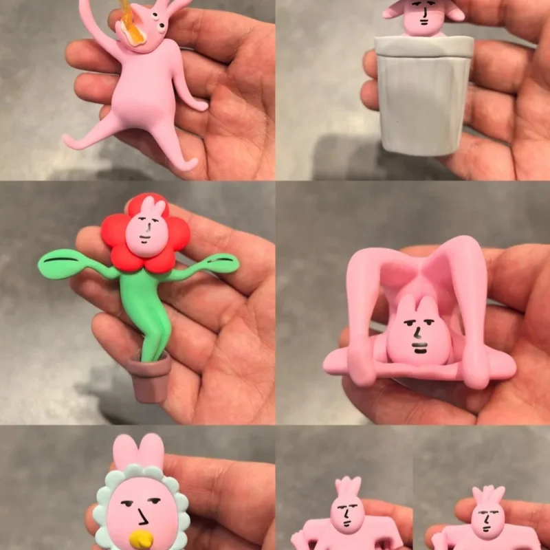 

Pink Rabbit Abstract Blind Box Mini Series Quirky Cute Trendy Desktop Decoration Surprise Gift Toy Hobbies Collectible Figurine
