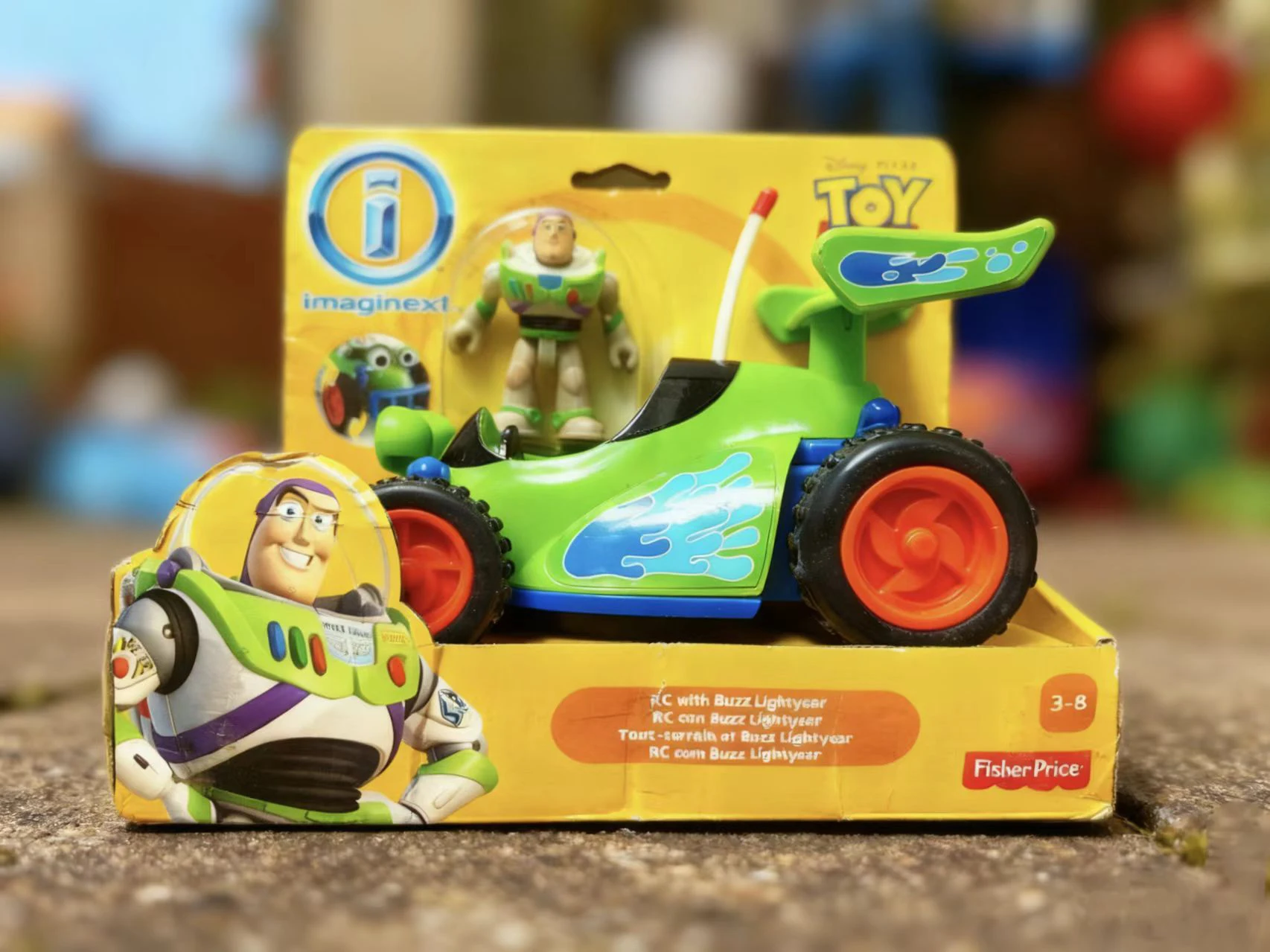 Мини-зеленый гоночный автомобиль Disney Buzz Lightyear Imaginext, коллекция мультяшных моделей, детский подарок, история игрушек