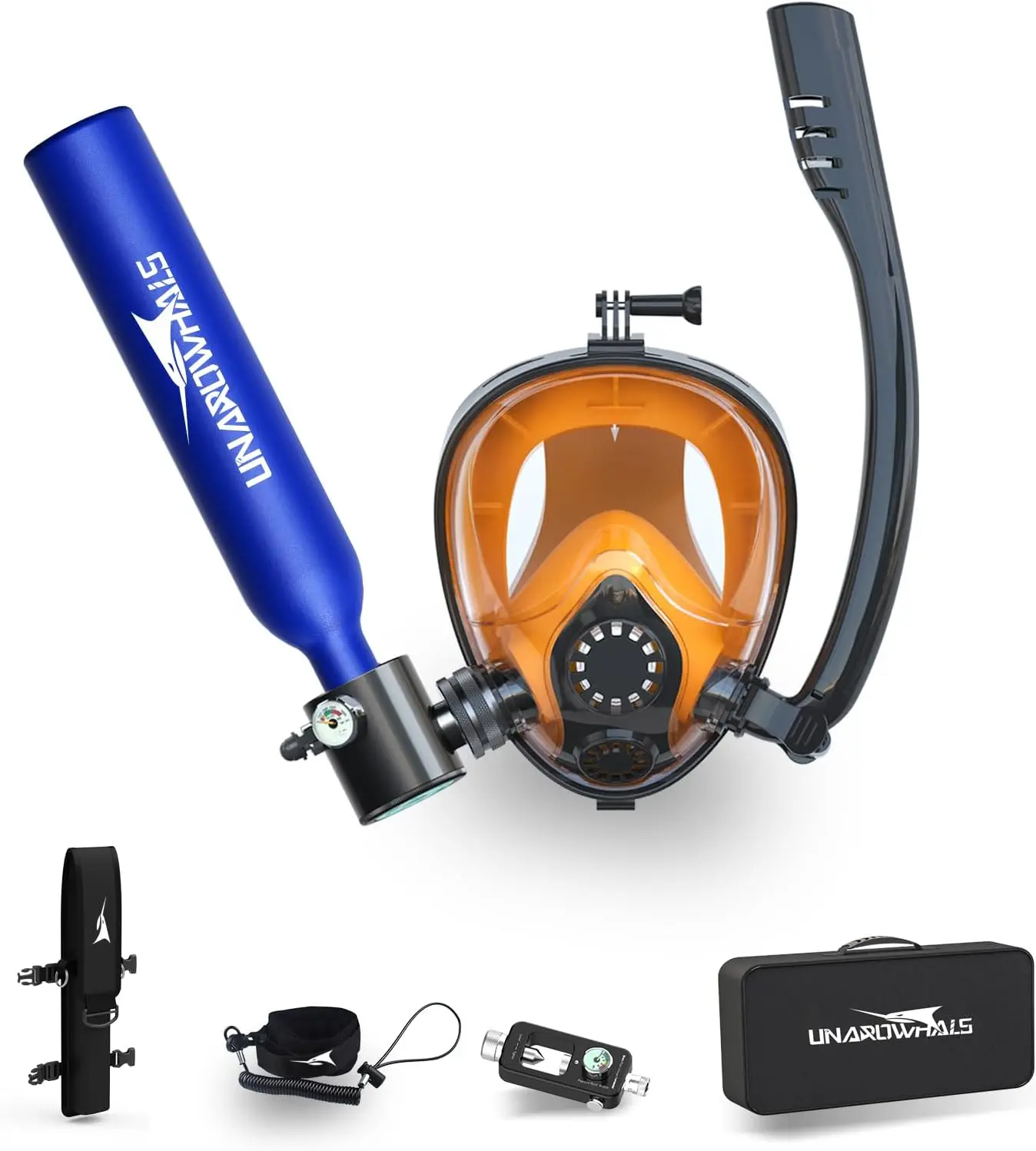 Scuba Tank, 5-10 Minutes Usage Time Scuba Tank Kit, DOT/CE-EN250 Certification Dive Tank, 0.5L(3.5Cu Ft) Capacity Portable Scuba