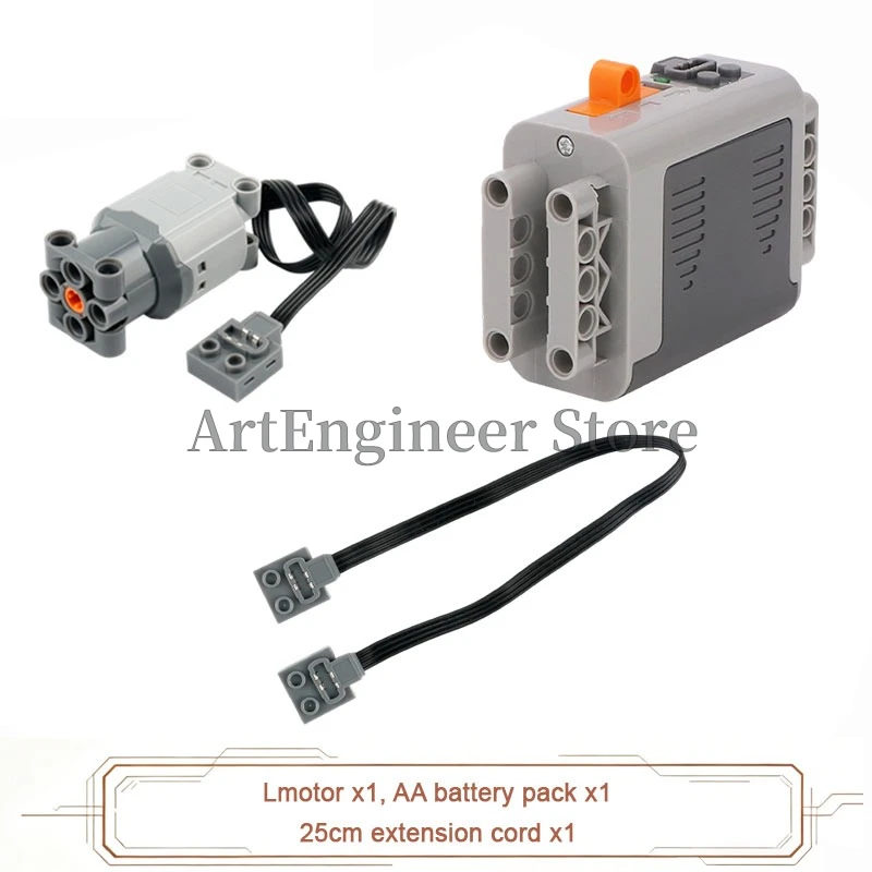 Verbessertes M/L/XL/Servo-Motor-Power-Functions-Set mit hohem Drehmoment, technische Bausteine, kompatibel mit Spielzeug der großen Marken