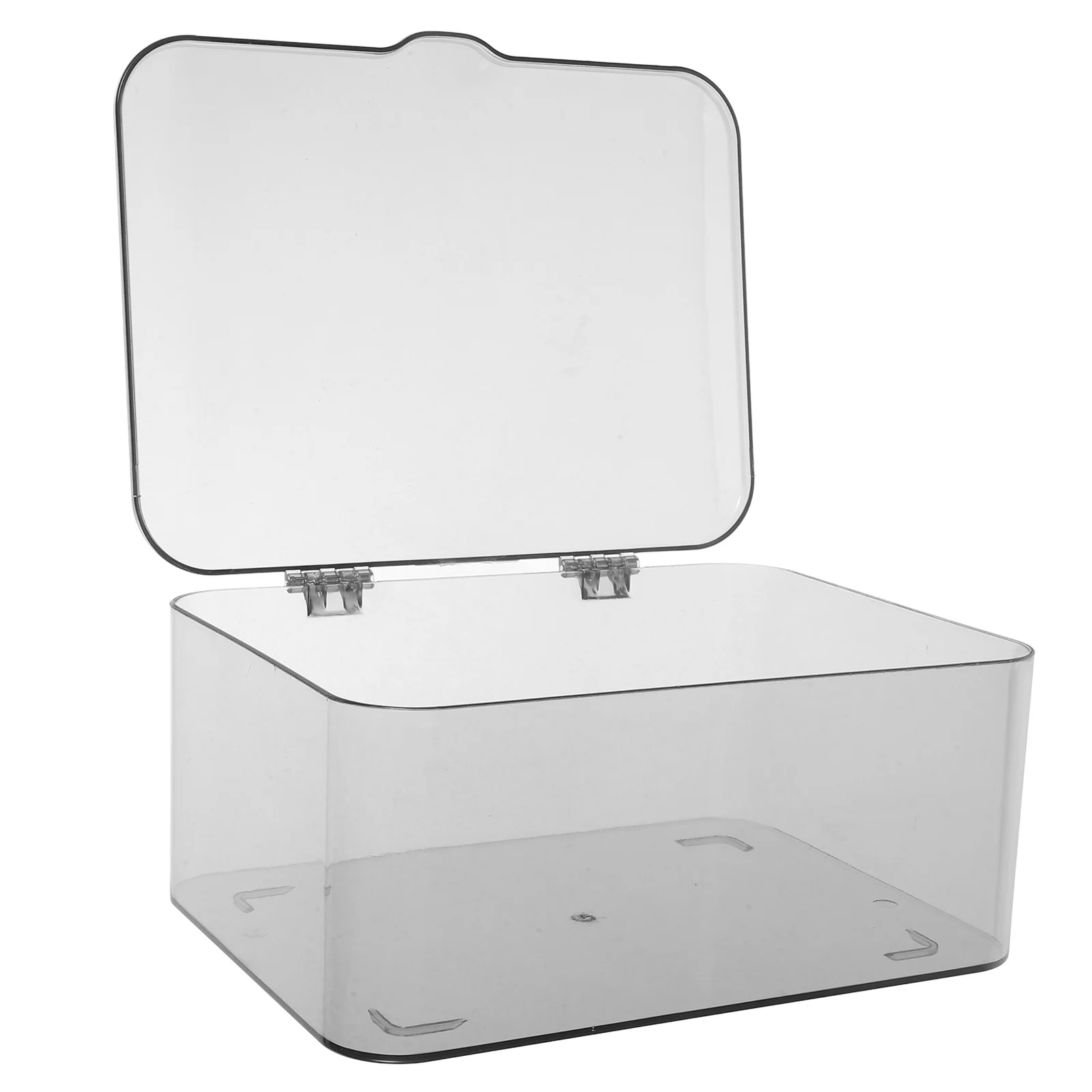 منظم مكتب شفاف مع غطاء صندوق درج بلاستيكي شفاف لملصقات الهاتف وسجل القصاصات والورقية والخرز والقرطاسية والمكتب المنزلي