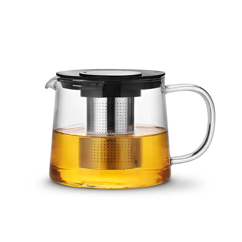 Transparent Glass Teapot Heat-resisting High Borosilicate Tea Pot with Infuser Tea Kettle Kitchen Glass Teapots Home Teaware