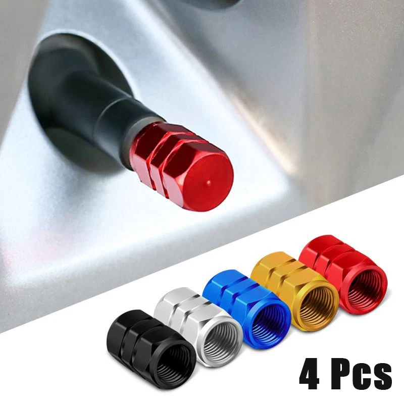 4 Pcs Car Tire Valve Cover Aluminum Alloy Car Wheel Tire Valve Caps For Automobiles Trucks Motorcycles Bikes