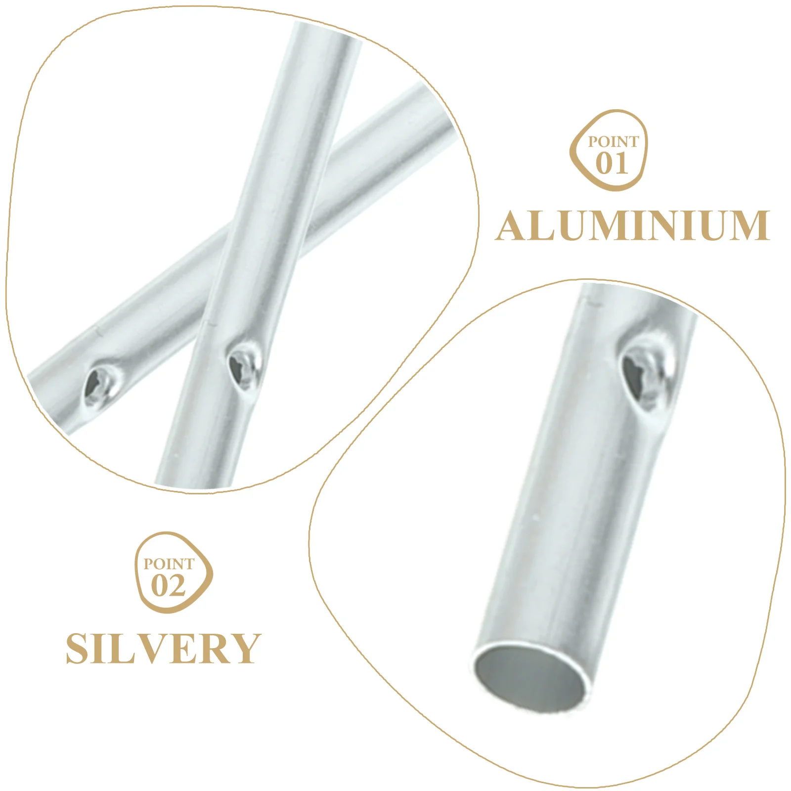 

3 Sets Tube Aluminum DIY Material Wind Chime Parts Child Round Home Accessories