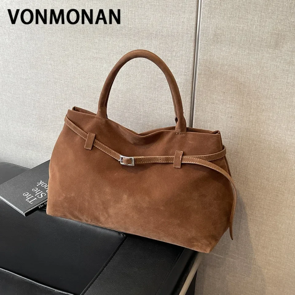 

VONMONAN Women Large Casual Tote Bag Autumn Winter Luxury Designer Fashion Y2K Top-handle Short Handle Underarm Bag Solid Color