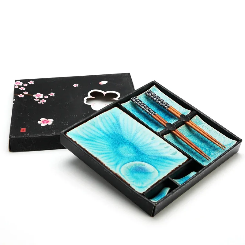 景徳鎮陶磁器食器日本製アイスクラックプレート皿寿司プレート中華寿司セット発売中！