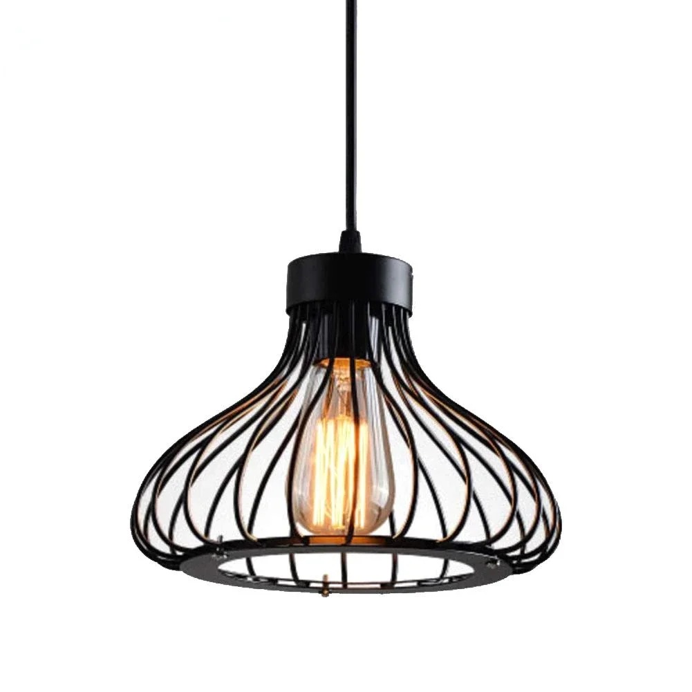 

Industrial Pendant Light Edison Hanging Cage Pendant Lights E27 Base Vintage Adjustable Pendant Lamp Fixture