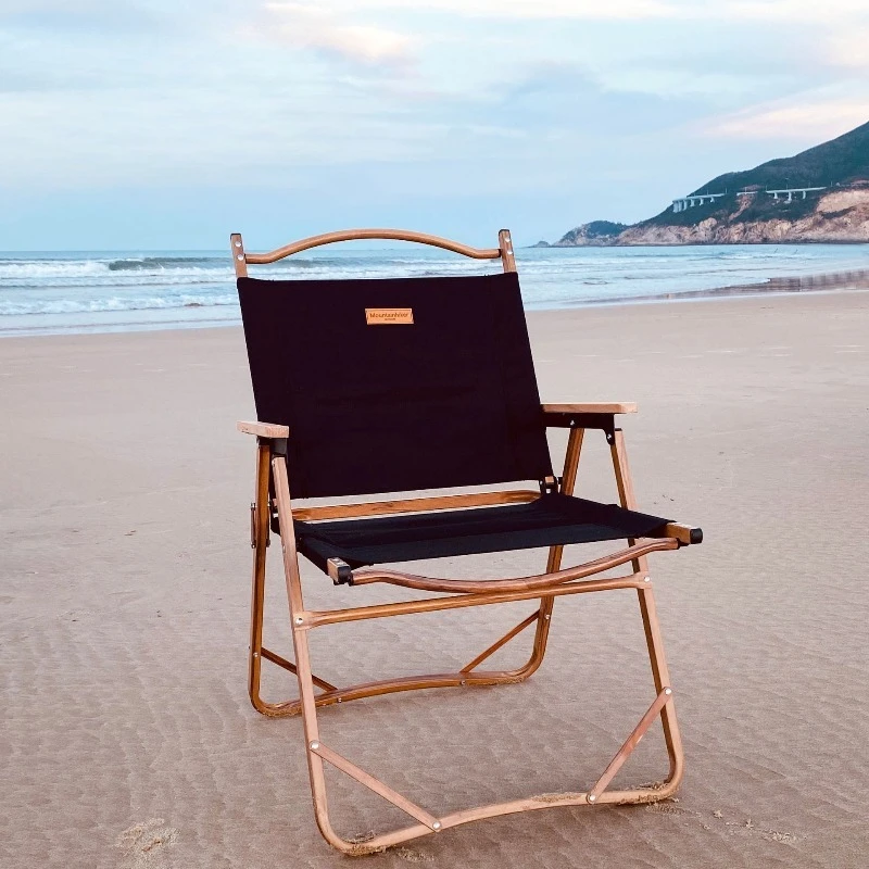 Outdoor campground aluminum alloy Kermit folding chair beach chair portable with armrest fishing chair