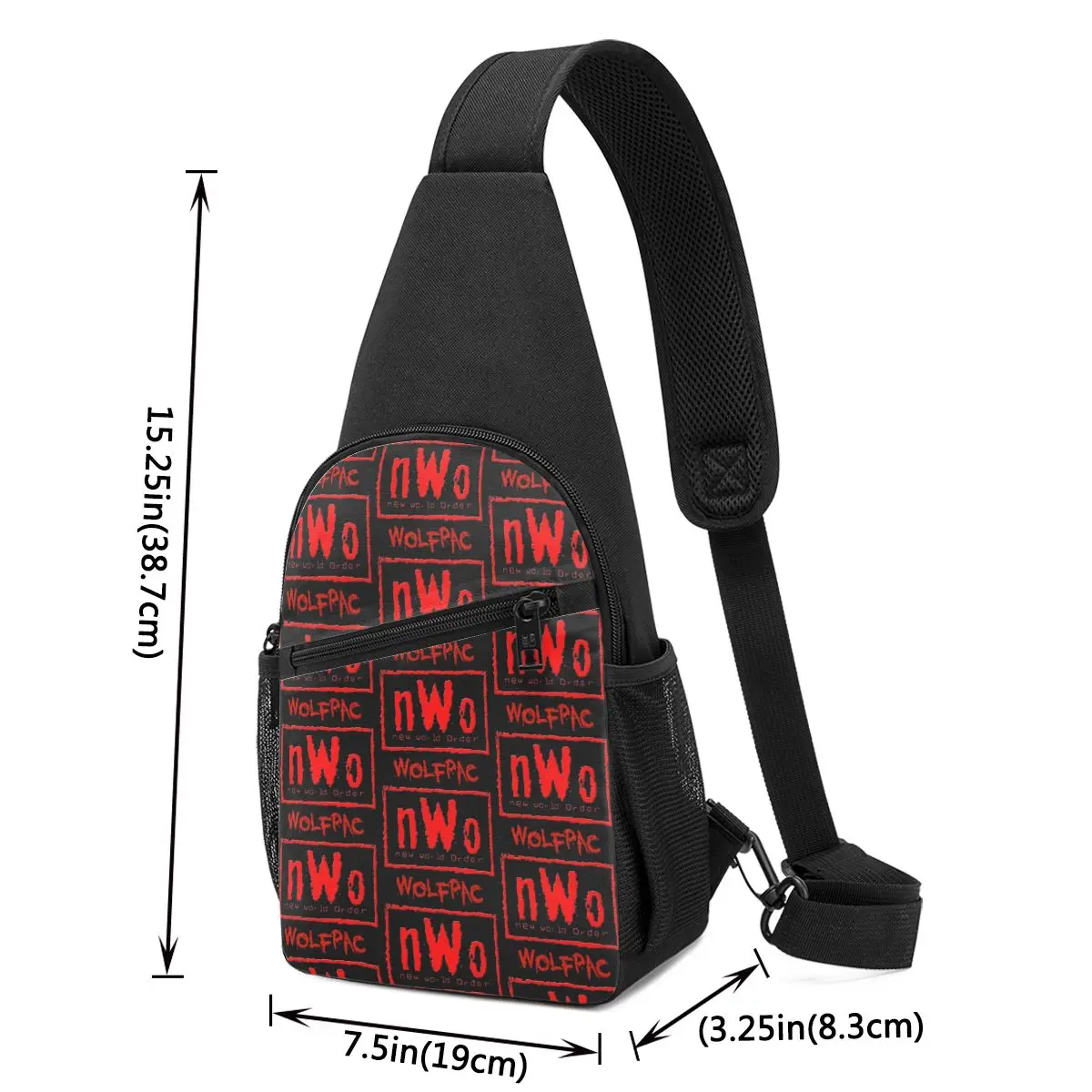 NWO New World Order Wrestling Chest Bag Men Sling Crossbody Backpack Chest Bag Traveling Hiking Daypack Shoulder Bag