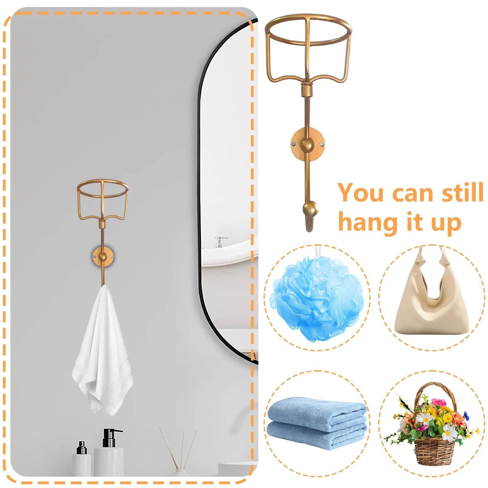 

Кольцо для полотенец в деревенском стиле с элегантным подсвечником, подсвечником для полотенец для рук с винтажным подсвечником, прочная настенная вешалка