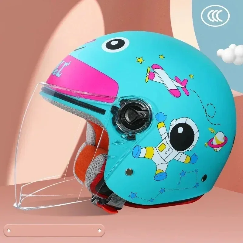 Cute Cartoon Unicorn Children Four Season Anti-Fall Motorcycle Helmet Unisex Sports Open Face Electric Car Bike Child Kid Helmet