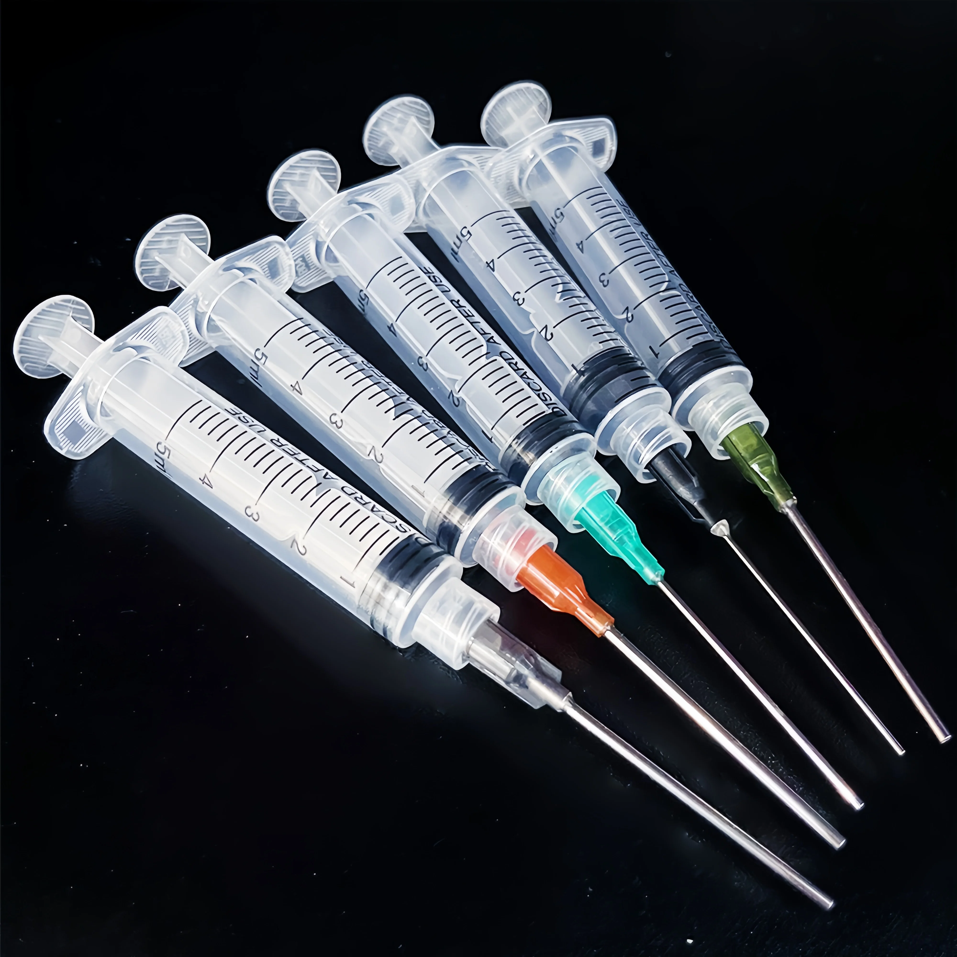 5ml Syringe and Blunt Needles (14, 15, 16, 18, 19, 20, 21, 22, 23, 25 Gauge Needles) for Liquid Measurement, Crafts, Paint, Oil, or Adhesive Applicators