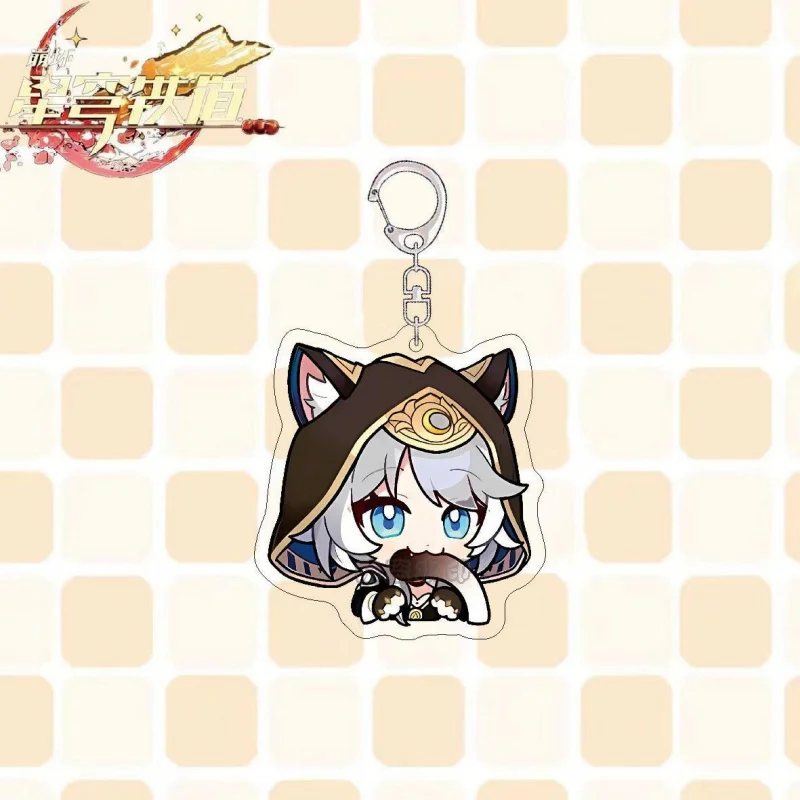 لعبة هونكاي: ستار السكك الحديدية سلاسل المفاتيح الاكريليك تأثيري أرقام هايسين تشفير Q نسخة قلادة حقيبة معلقة اكسسوارات مجوهرات هدايا