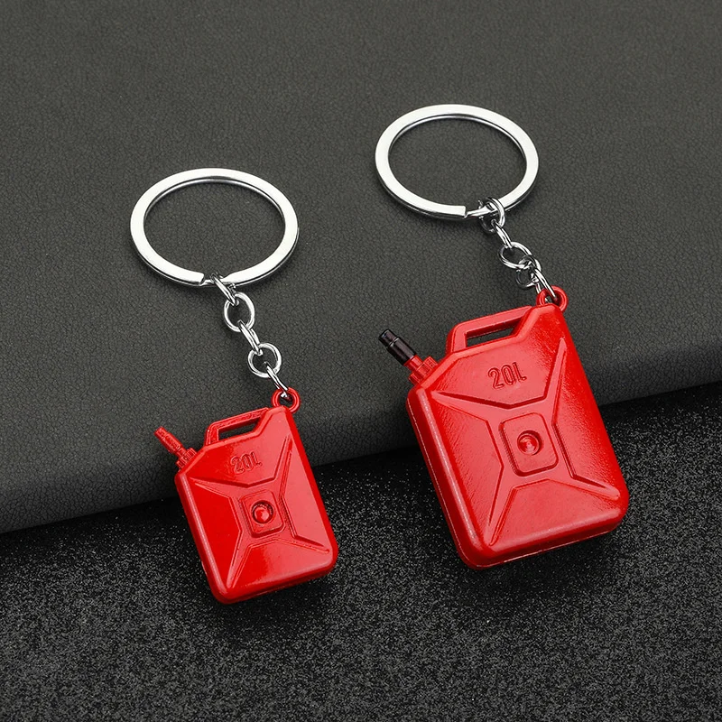 Fashion Red 20L Gasoline Barrel Keychain Metal Simple Keyring Personality Car Key Chain Gifts New in 2023 1Pcs