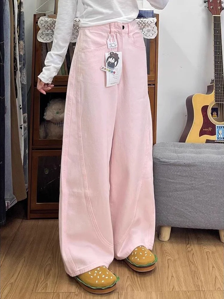 

Trousers Jeans Youthful Woman Clothes Studded Rivet Chain Bead Tassels Sequin Pearl Female Ladies Denim Fashion Gothic Punk Hip