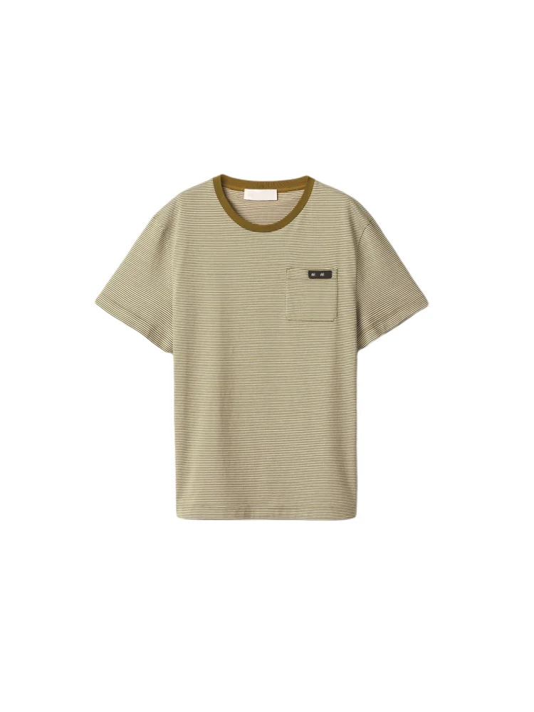 

Summer 2026 Royalty High-Definition Short-Sleeve round Neck Striped T-Shirt Color Block Logo Embroidery Casual Cotton Top