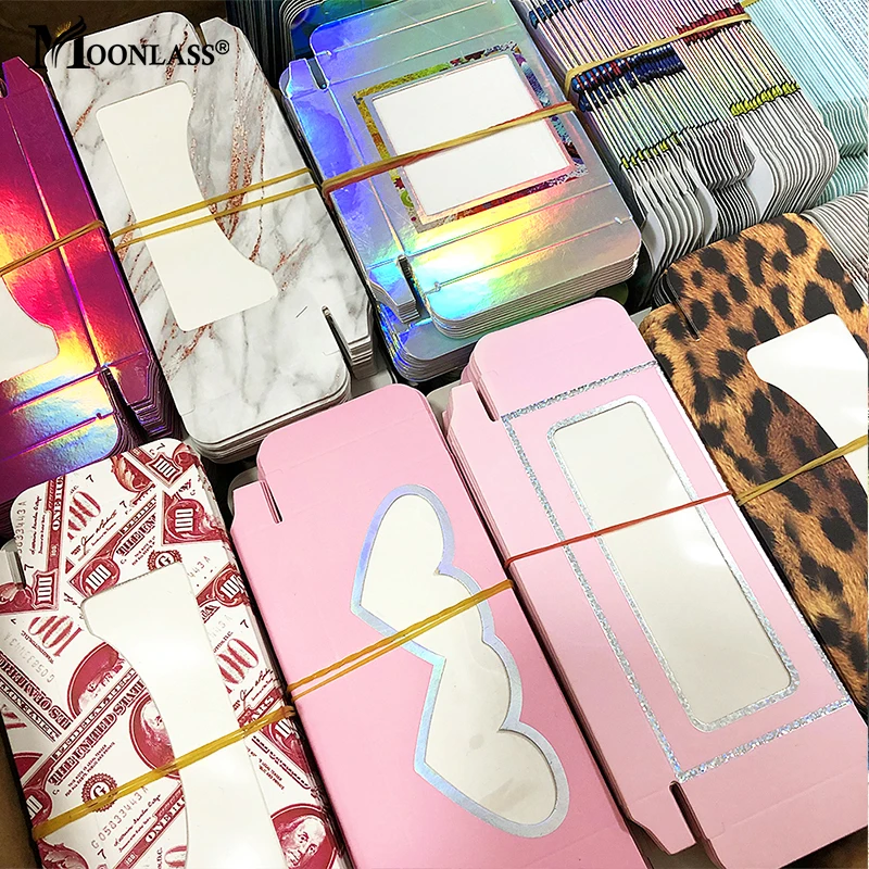 Lash Boxes Packaging 30Pcs Eyelash Package Box Cases Bulk False Eyelashes Wholesale 3D Mink Lashes Eyelashes Case Custom Logo