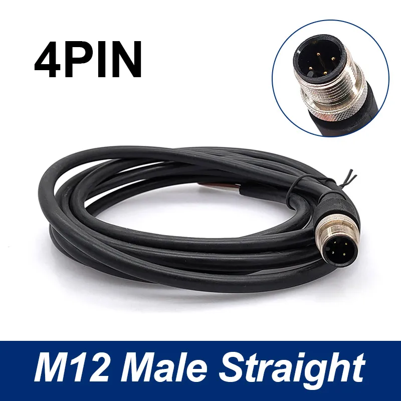 M12 Sensor Connector Kabel Waterdichte plug Mannelijke & Vrouwelijke 4 5 8Pin + 2 m PVC lijn A Type Sensor connectoren