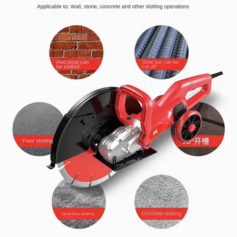 6800W hydroelectric concrete 130MM cutting machine + diamond saw blade multi-functional wall grooving machine electric grooving