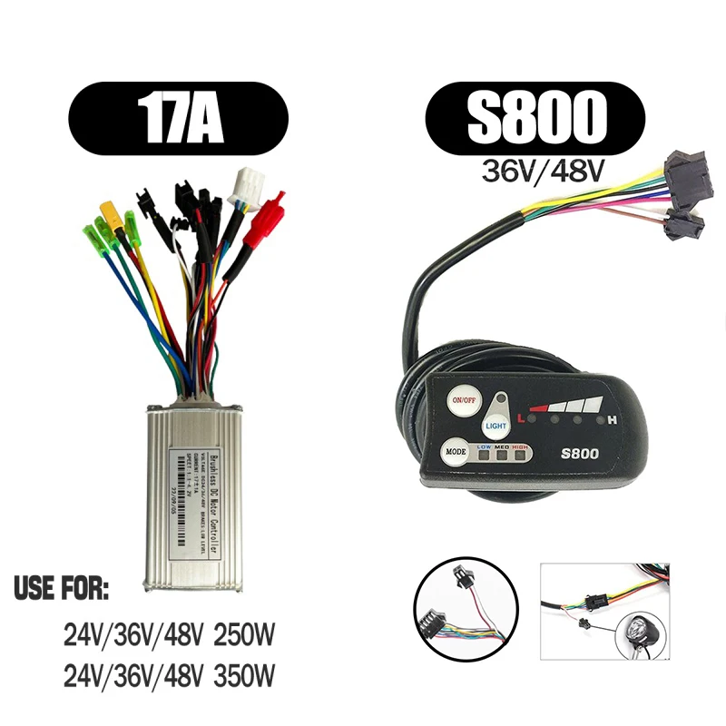 17A Sensorless Ebike Controller for Electric Bike 250W 350W Sine Wave Controller with Display S966 NFC Display V889 Uart2 image 3