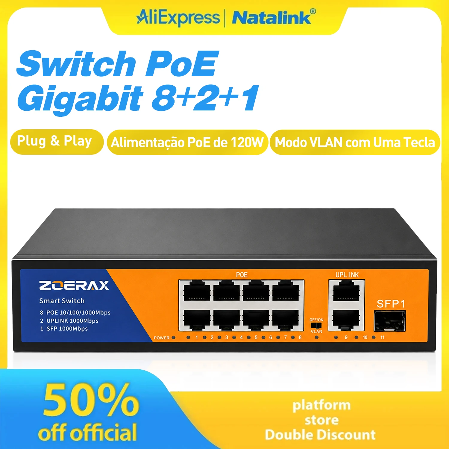 natalink-8-port-gigabit-poe-switch-with-2-uplink-ports-1-sfp-unmanaged-plug-play-one-click-vlan-for-home-office