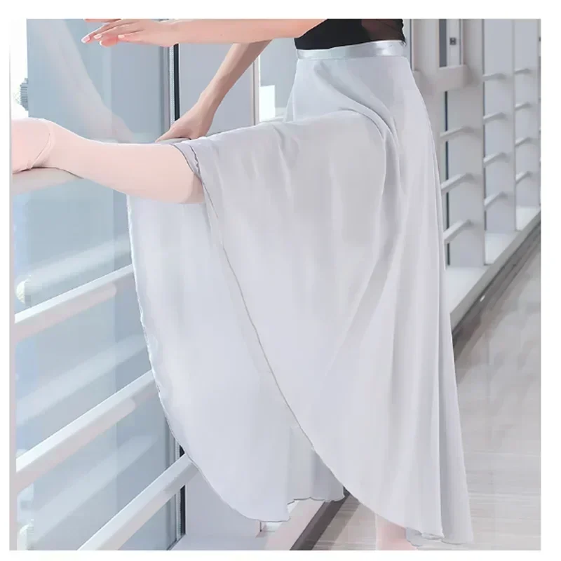 Длинные шифоновые балетные юбки для взрослых, женские лирические мягкие балетные платья, черные, бордовые, темно-розовые, белые балетные танцевальные костюмы