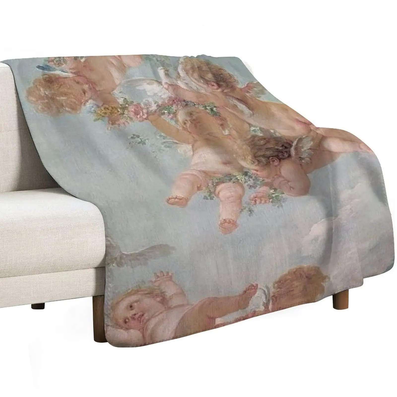 

Cherubs Renaissance Aesthetic Throw Blanket blankets ands Hairy Moving Thermal Blankets