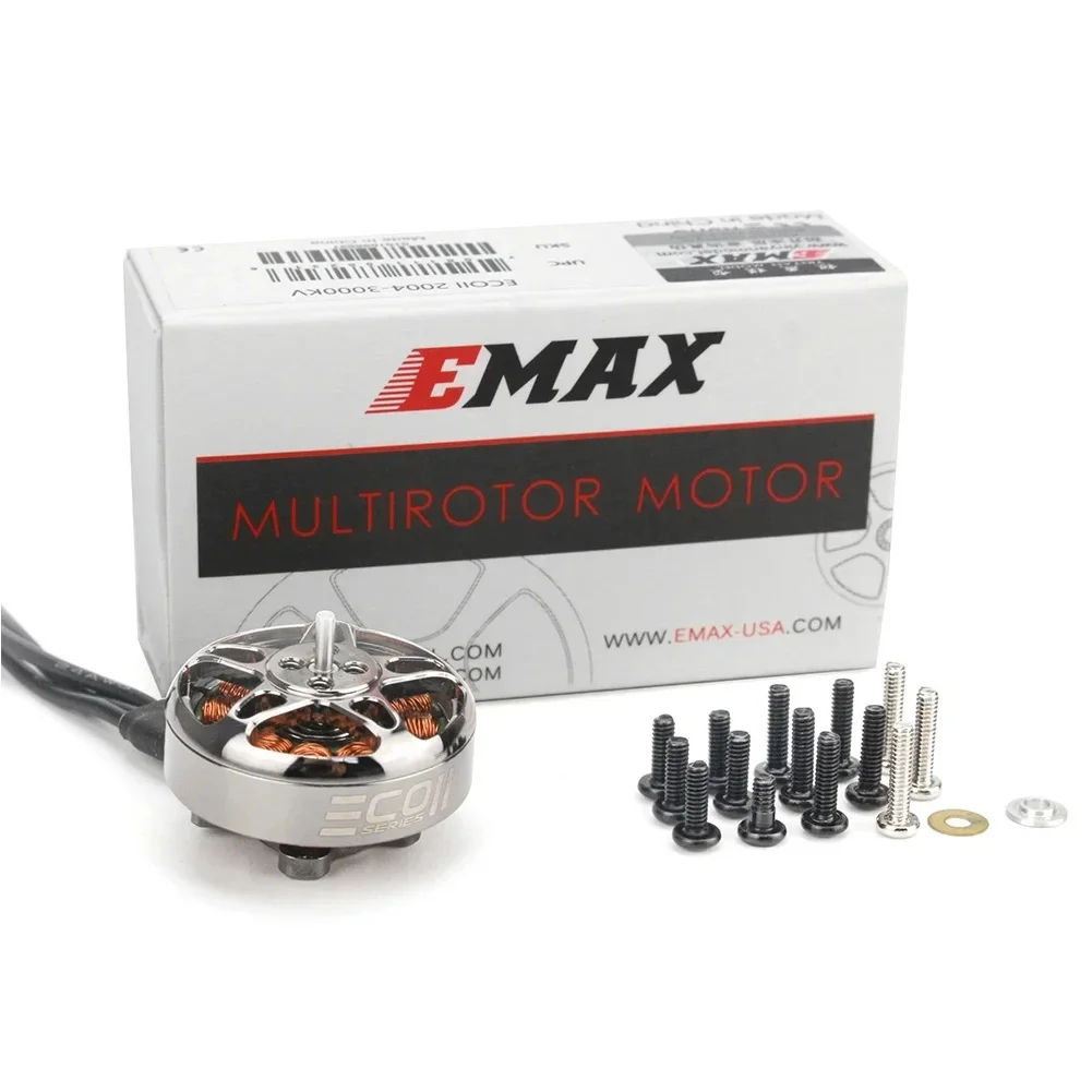 4pcs Emax ECO II Series 2004 1600KV 2000KV 2400KV 3000KV Brushless Motor4S-6S Lipo Battery for RC Drone FPV Racing