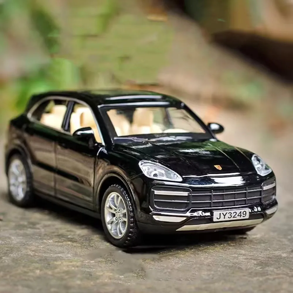 

Масштаб 1:32, игрушки Porsche Cayenne, модели автомобилей, литые под давлением резиновые шины из сплава, транспортные средства со световым звуком, внедорожник для детей, подарки на день рождения