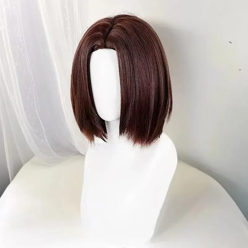 Peruka Cosplay HOKAGE NINJA Nohara Rin Syntetyczna Krótka Prosta Peruka Anime Coser Śliczna Dziewczyna Włókno Odporne na Ciepło Wysokiej Jakości Peruka